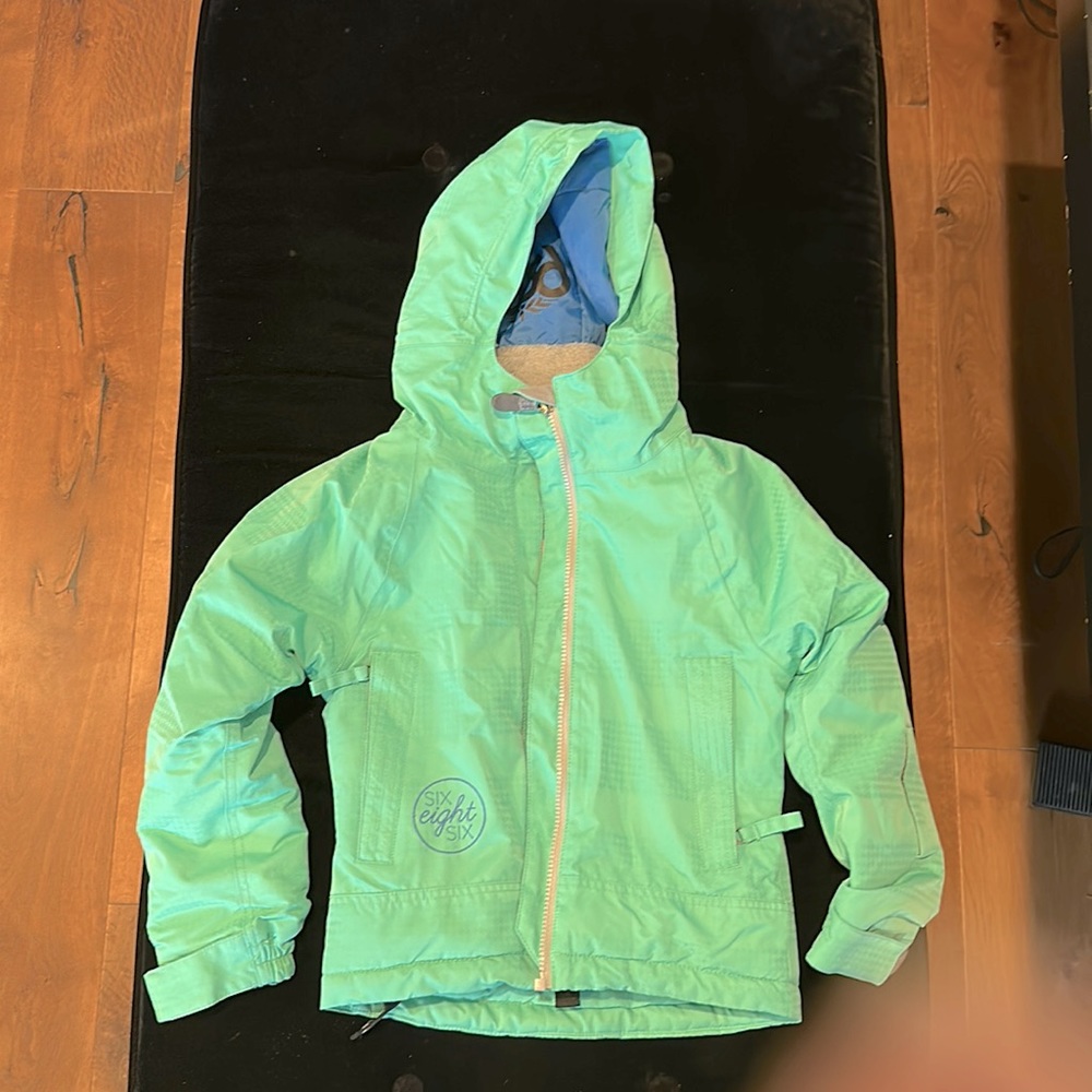 686 Kids Winter Coat Green Youth XS